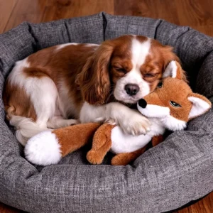 Fox squeaky plush dog toy
