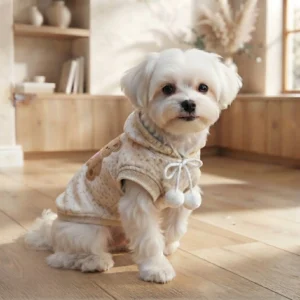 Cartoon bear dog sweatshirt with a playful bear print