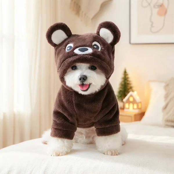 brown-bear-design-dog-sweater Classic brown bear design dog sweater for cooler days