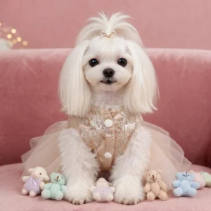 Celeste champagne princess dog dress
