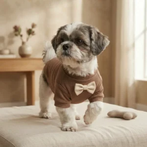coffee waffle knit dog coat