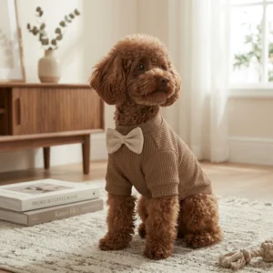 coffee waffle knit pet coat
