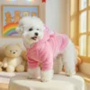 pink-bear-pattern-dog-sweater Pink bear pattern dog sweater for everyday outings