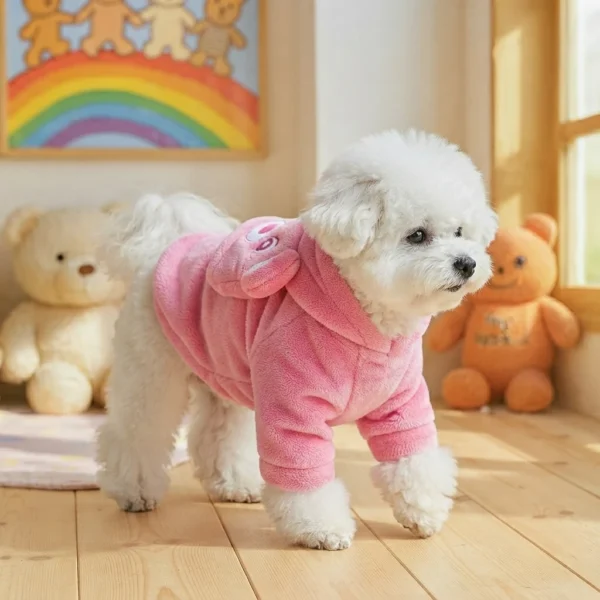 pink-bear-pet-sweater Soft pink bear dog sweater for walks and photos