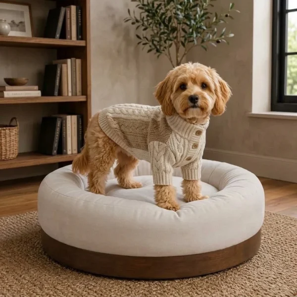 Sienna Oslo low profile dog bed in a stylish home interior