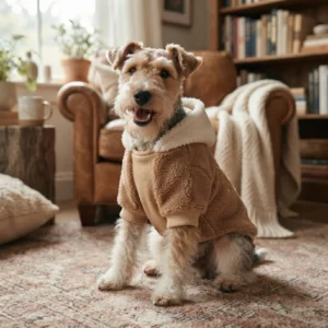 Soft cozy fleece dog hoodie with comfortable coverage