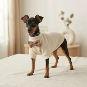 white bow detail dog coat