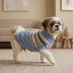 sky blue winter dog sweater